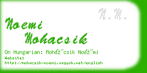 noemi mohacsik business card